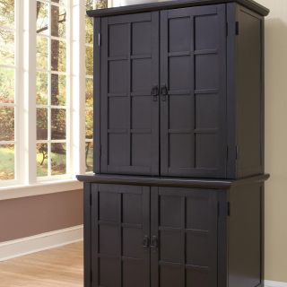 Home Styles Arts and Crafts Compact Computer Armoire with Hutch   Black