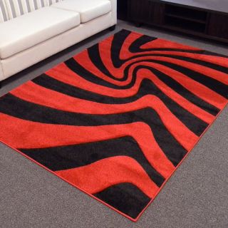 DonnieAnn Company Hollywood Red/Black Zebra Skin Area Rug