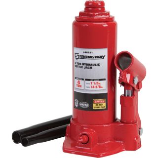 Strongway Hydraulic Bottle Jack — 4-Ton Capacity, 7 1/2in.–14 5/8in. Lift Range  Bottle Jacks