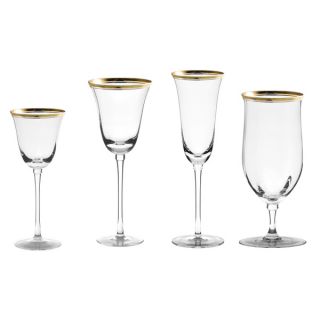 10 Strawberry Street Windsor Gold 16 piece Glassware Set   14791076