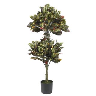 Nearly Natural Croton Round Topiary in Pot