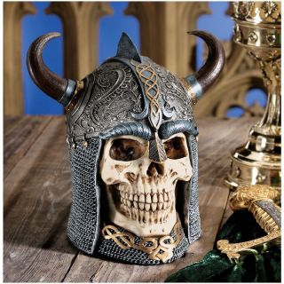 Design Toscano 8.5 in. Daimer: The Celtic Skull Warrior Sculpture   Halloween Decorative Accents