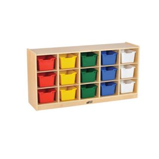 Birch 15 Cubby Tray Cabinet with Scoop Front Bins by ECR4Kids