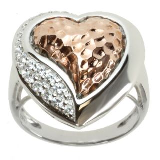 Michael Valitutti Signity Two tone Cubic Zirconia Heart Ring