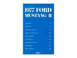 1977 Ford Mustang II Owners Manual User Guide Reference Operator Book Fuses