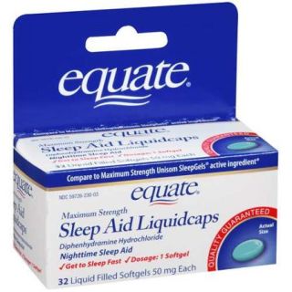 Equate Maximum Strength Sleep Aid, 32 Liquidcaps