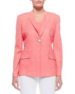 Misook One Button Jacket, Coral