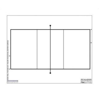 Marsh Dry Erase Coaching Aides Mat   Volleyball Magnetic Whiteboard, 1' x 2'