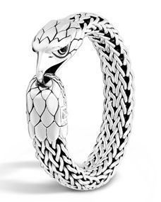 John Hardy Mens Silver Eagle Head Chain Bracelet