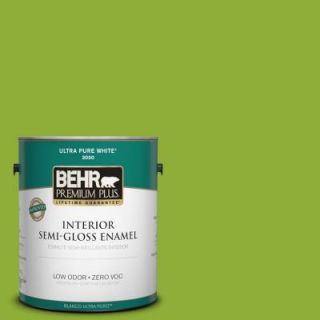 BEHR Premium Plus 1 gal. #420B 6 New Green Zero VOC Semi Gloss Enamel Interior Paint 330001