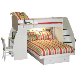 Berg Furniture Sierra Twin over Full L Shaped Bunk Bed with Desk and