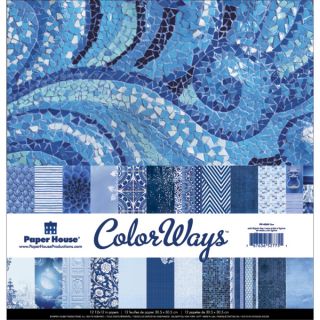 Paper House DoubleSided Paper Pack 12inX12in 12/PkgColorWays Sapphire