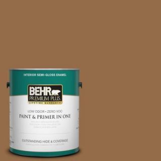 BEHR Premium Plus 1 gal. #S260 7 Nugget Gold Semi Gloss Enamel Interior Paint 330001