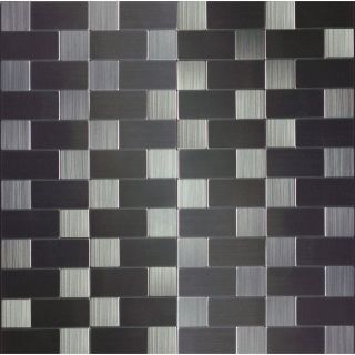 Instant Mosaic 2012 Stainless Steel Color Subway Mosaic Metal Wall Tile (Common: 12 in x 12 in; Actual: 12 in x 12 in)