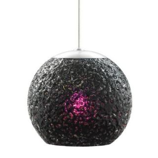 LBL Lighting Mini Rock Candy Round 1 Light Satin Nickel Amethyst Xenon Hanging Mini Pendant HS546PRSC1BMPT