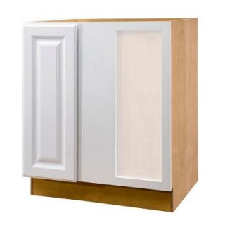 Home Decorators Collection 30x34.5x24 in. Hallmark Base Blind Corner Right Cabinet with Full Height Door in Arctic White BBCU39R HAW