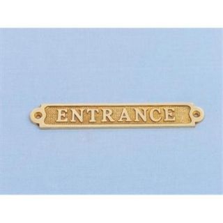 Handcrafted Model Ships MC 2235 Brass Solid Brass Entrance Sign 6 inch Signs & Flags Decorative Accent