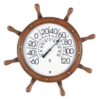 RAM Gameroom Captains Wheel Outdoor Thermometer