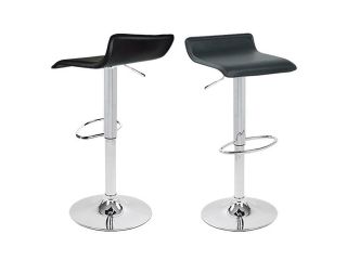 Apontus Bar Stool Counter Air Lift Adjustable Swivel Barstools Chairs (Set of 2) Black