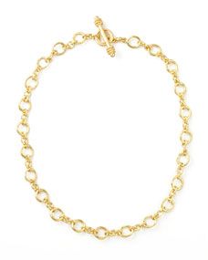 Elizabeth Locke Riviera Gold 19k Link Necklace, 17L