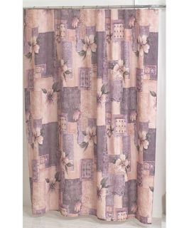Carnation Home Fashions Magnolia Pink and Purple Victorian Fabric Shower Curtain   Shower Curtains