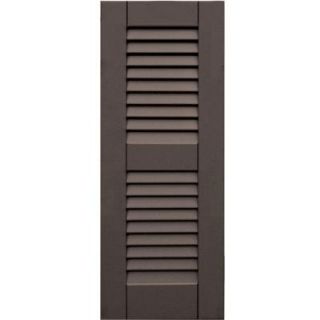 Winworks Wood Composite 12 in. x 31 in. Louvered Shutters Pair #641 Walnut 41231641