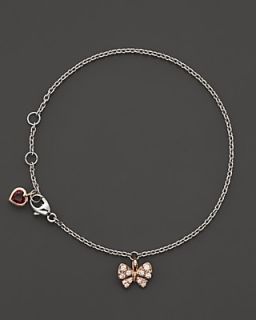 Diamond and Garnet Butterfly and Heart Charm Pendant Necklace, .12 ct. t.w.