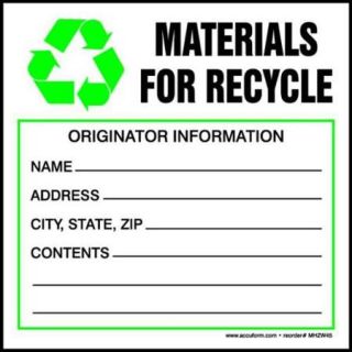 ACCUFORM SIGNS MHZW47PSC Hazardous Waste Label, 4 In. H, PK 100