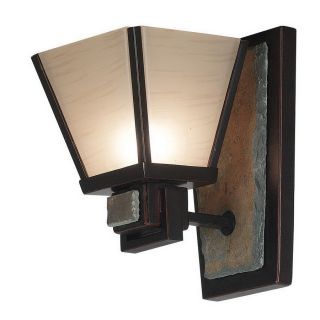 Kenroy Home Clean Slate 6 in W 1 Light Oil Rubbed Bronze Arm Hardwired Wall Sconce