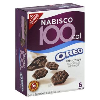 100 Calorie Oreo Thin Crisps Baked Chocolate Wafer Snacks 6 pk
