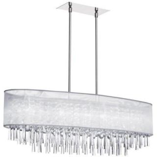 Radionic Hi Tech Josephine 8 Light Polished Chrome Crystal Oval Chandelier with White Organza Shade JOS368 PC 819