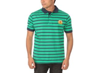 Striped Polo Tshirt With Green and Blue Stripe