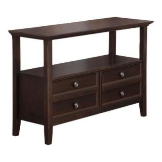 Simpli Home Amherst Rectangular Dark American Brown Console Table AXCAMH 003