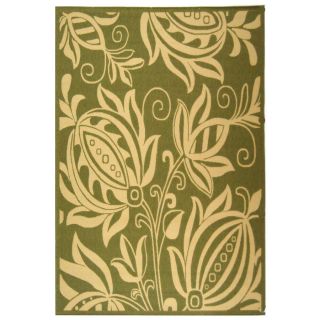 Safavieh Courtyard Olive and Natural Rectangular Indoor and Outdoor Machine Made Area Rug (Common: 10 x 13; Actual: 108 in W x 150 in L x 0.58 ft Dia)