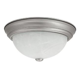 Filament Design Johnson Collection 3 Light Matte Nickel Flushmount with Faux White Alabaster Glass CLI CPT203394819