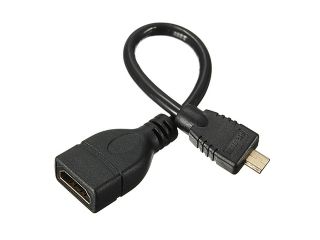 1080P Micro HDMI Male D to HDMI Female A Jack Adapter Cable Convertor High Speed 340 MHz (10.2 Gbps).