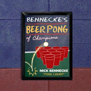 Personalized Gift Beer Pong Traditional Framed Graphic Art