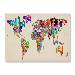 Typography World Map II by Michael Tompsett Wall Art   Wall Art