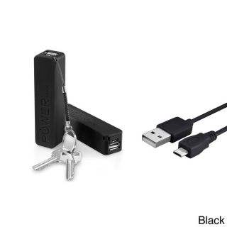 Insten Portable 2600 mAh Keychain Powerbank with Lanyard and Micro USB