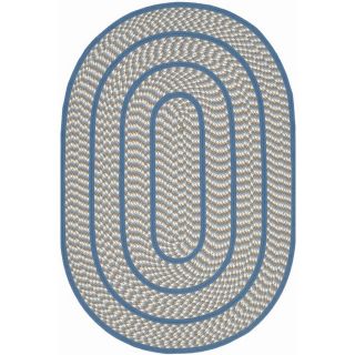 Safavieh Braided Ivory and Blue Oval Indoor Braided Area Rug (Common: 4 x 6; Actual: 48 in W x 72 in L x 0.42 ft Dia)