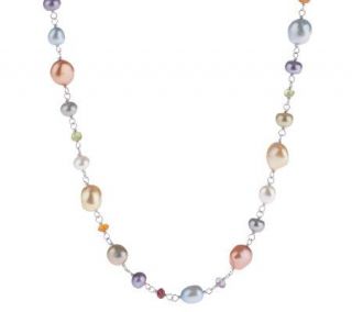 Honora Cultured Pearl and Gemstone 36 Wildflowers Necklace —