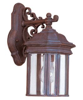 Sea Gull Hill Gate Outdoor Hanging Wall Lantern   13.5H in. Textured Rust   Outdoor Wall Lights