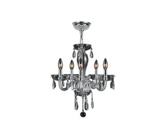 Gatsby Collection 5 Light Chrome Finish and Clear Blown Glass Chandelier
