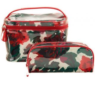 Isaac Mizrahi Live! Set of Two Floral Print Cosmetic Bags   A239743 —