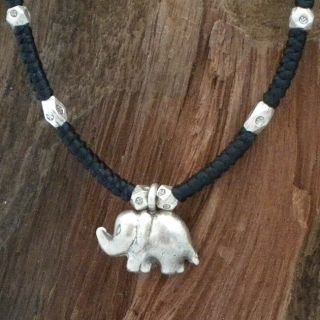 Thai Karen Tribe Silver Mini Elephant Turquoise Necklace (Thailand)
