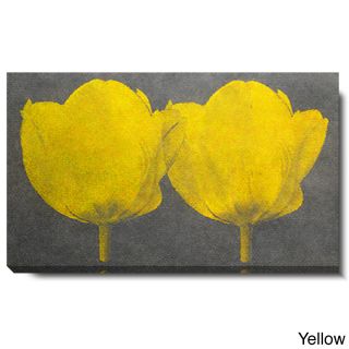 Studio Works Modern Twin Tulips   Yellow Gallery Wrapped Canvas Art