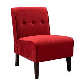 Oh! Home Cozy Bright Red Padded Button Tufted Lounge Chair