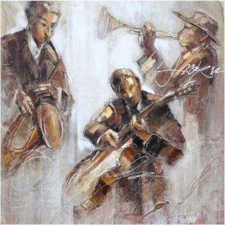 Yosemite Home Decor 47 in. x 47 in. "Jazz Movement I" Hand Painted Contemporary Artwork FCK8452 1