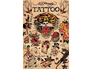 Ed Hardy Tattoo Collage Poster Print (24 x 36)