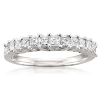 14k White Gold 3/4ct TDW Princess cut Diamond Wedding Band (H I, I1 I2